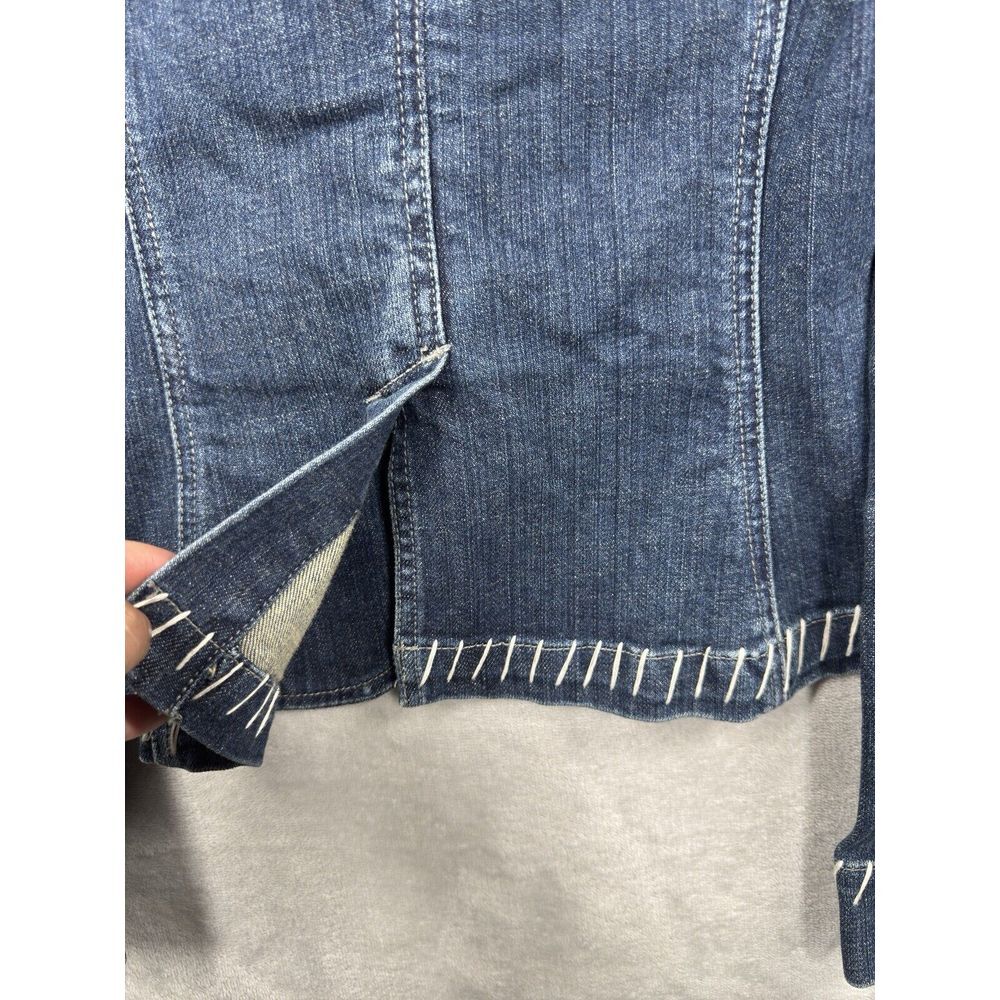 Cache Y2K Jean Jacket Women's Size 2 Blue Denim Embroidered - Picture 9 of 10
